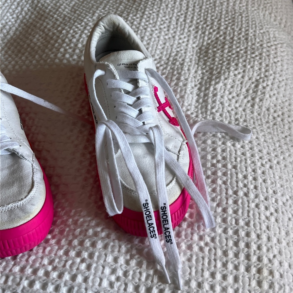 Off-White Pink and White Sneakers